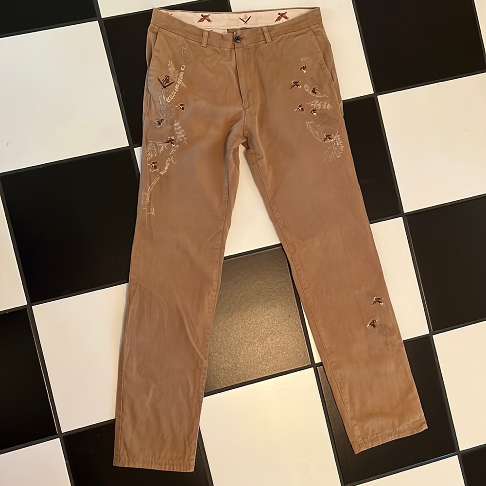 Men's Bean Pole Brushed Twill Novely Chinos new never worn